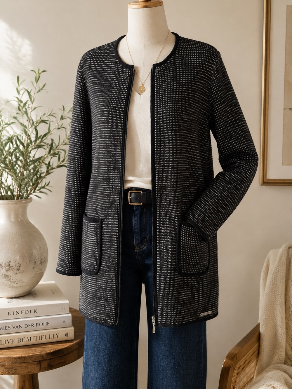 Saint James Made in France Wool Alpaca Zip Cardigan Jacket M/L